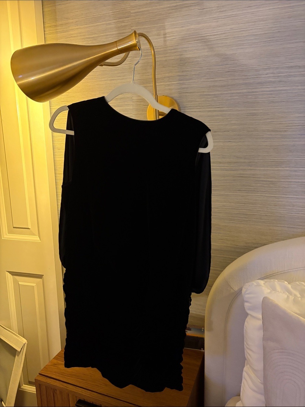 Yves Saint Laurent Black Velvet Sleeveless Shift Dress